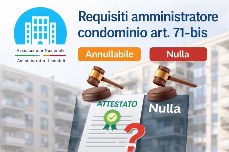 nulla e annullabilità delibera se l'amministratore non ha i requisiti